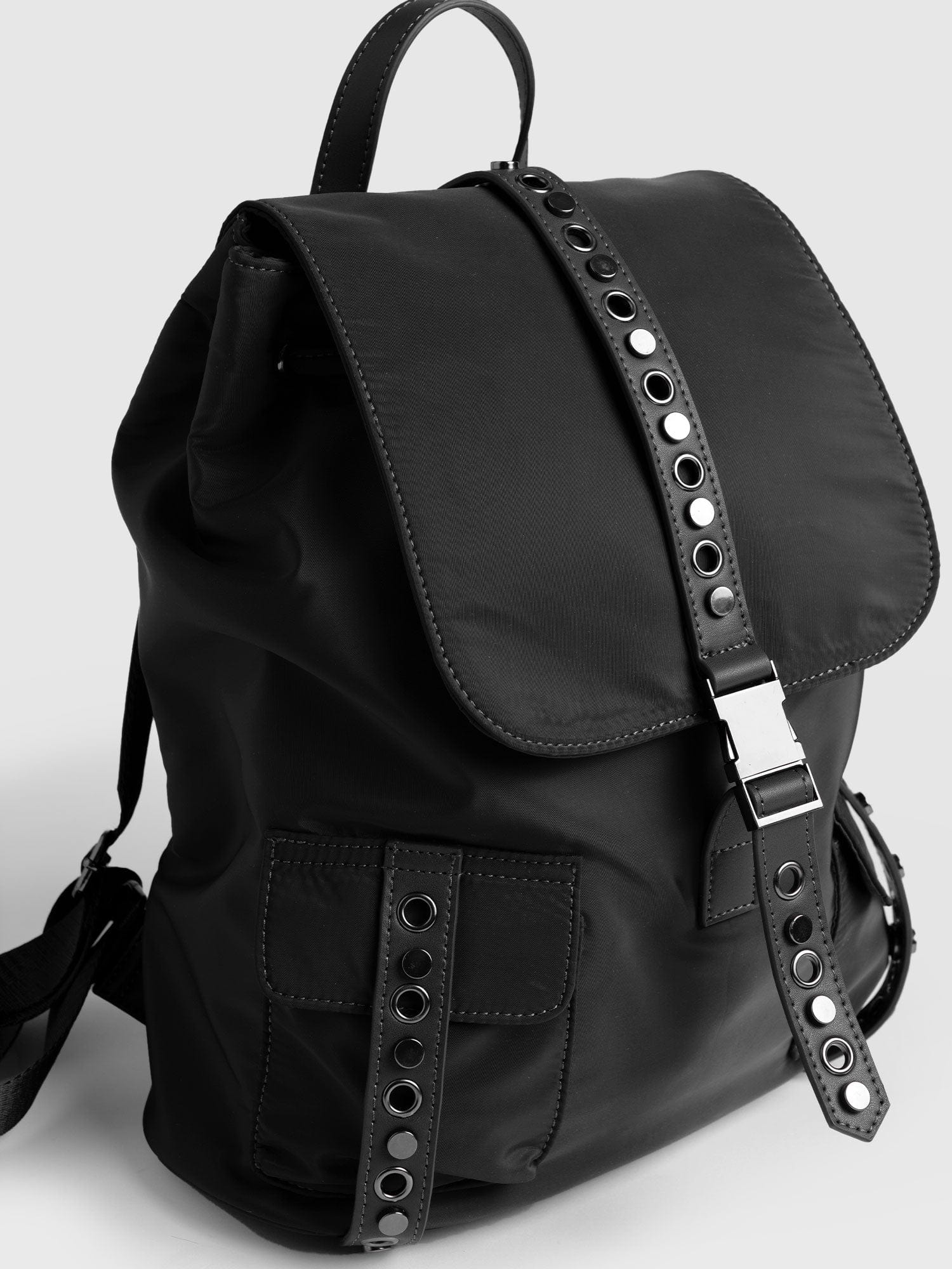 Studded Nylon Backpack Black - Women's Backpacks | Saint + Sofia® USA
